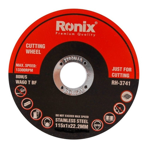 Disco De Corte Inox 4.1/2 Pol 115mm X 1mm Ronix Rh-3741