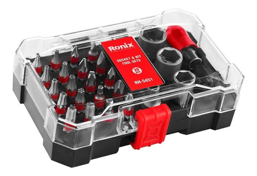 Jogo De Bits E Soquetes Parafusadeira 28 Peças Ronix Rh-5451