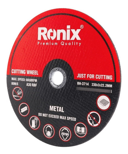 Disco De Corte Inox 9 Pololegadas 230mm X 3mm Ronix Rh-3714