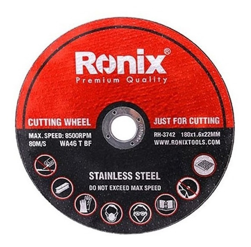 Disco De Corte Inox 7 Polegadas 180mm X 1,6mm Ronix Rh-3742
