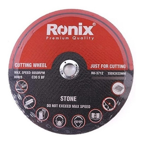 Disco De Corte Pedra 9 Pololegadas 230mm X 3mm Ronix Rh-3712